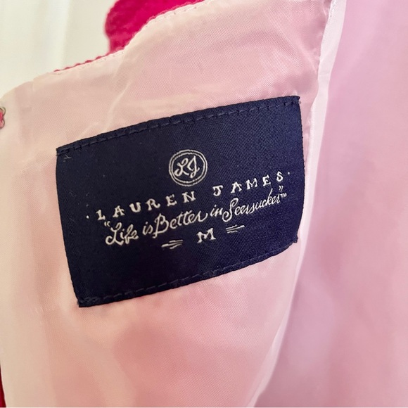 Lauren James Solid Seersucker Sloane Dress in Raspberry - Picture 3 of 4